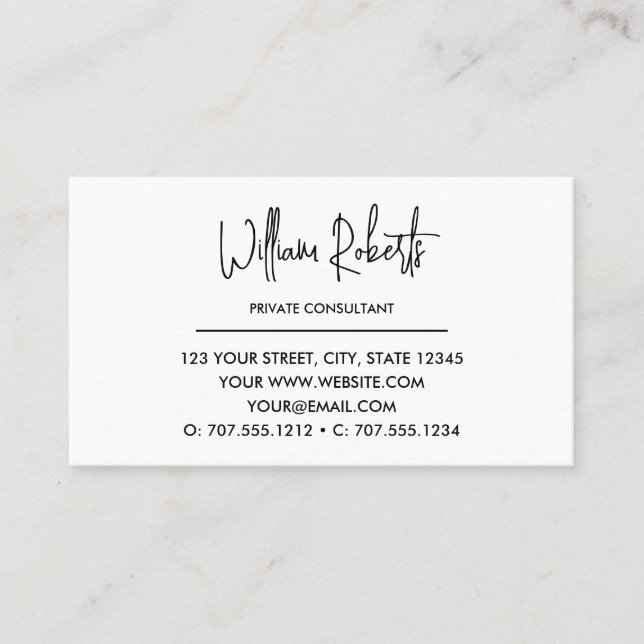 Black and White | Simple Family Name Monogram Business Card (Front)