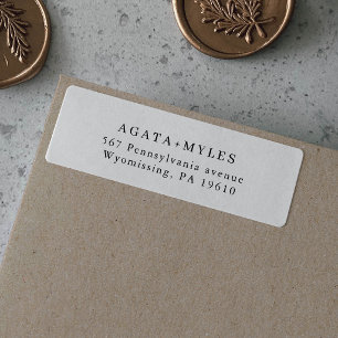 Black and White Simple Formal Return Address Label