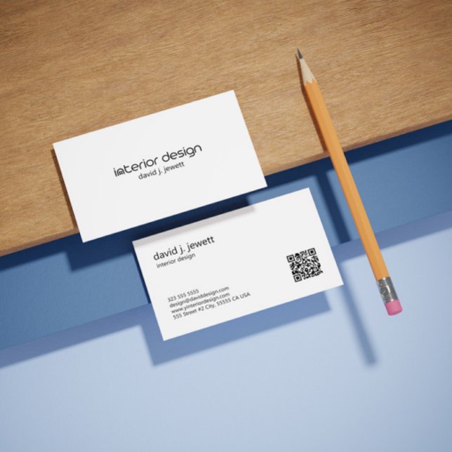 Black and White Simple Interior Design Logo  Business Card (Creator Uploaded)