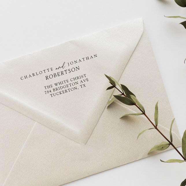 Black and White Simple Modern Address Rubber Stamp (Creator Uploaded)