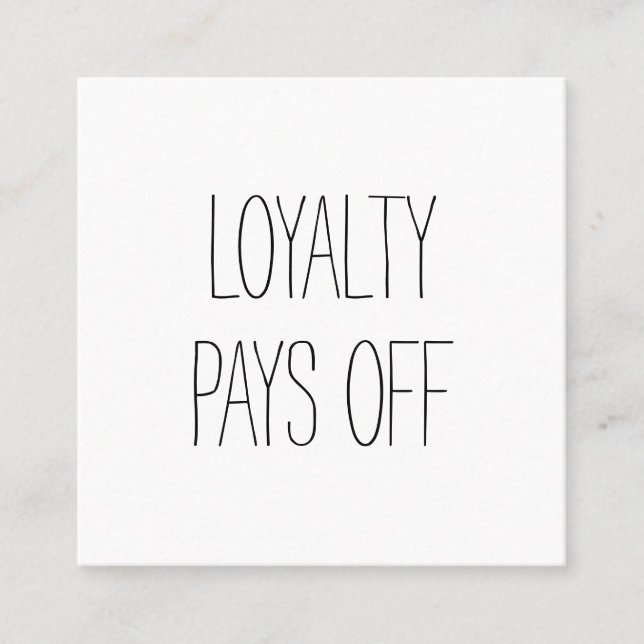 Black and white simple modern minimalist loyalty card (Front)