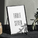 Black and white simple modern minimalist wedding table number<br><div class="desc">Black and white simple modern minimalist typography wedding table number. Suitable for birthday,  anniversary and any other party.</div>