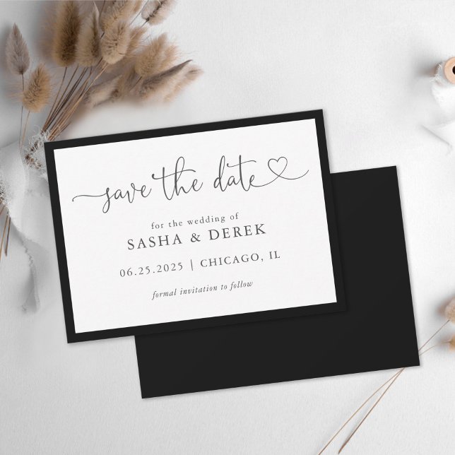 Black and White Simple Modern Save the Date (Creator Uploaded)