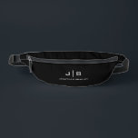 Black and White Simple Monogram Full Name Bum Bags<br><div class="desc">Black and White Simple Monogram Full Name Personalised Fanny Pack</div>