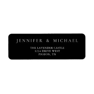 Black and White Simple Name Address Wedding Return Address Label