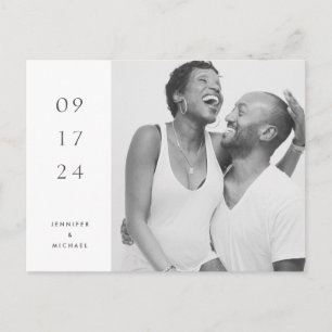 Black and White Simple Save the Date Postcard 3