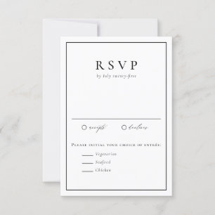 Black and White Simple Typography Formal Wedding RSVP Card