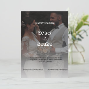 Black and White Simple Wedding  Invitation