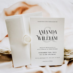 Black and White Simple Wedding Invitation