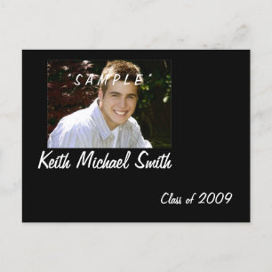 Black and White Simplistic Grad Photo Card