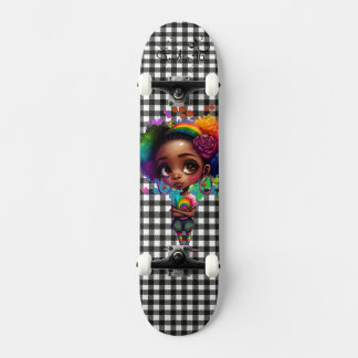 black and white skateboard