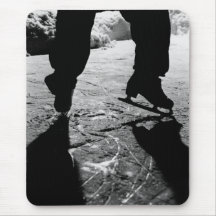 Black and White Skates Silhouette