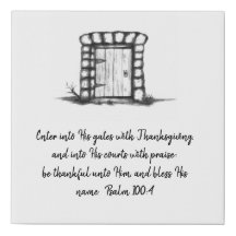 Black and White Sketch of Garden Door