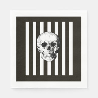 Black and white skull napkins
