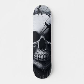  Black and White Skull  - Numb-Skulls Design  Skateboard