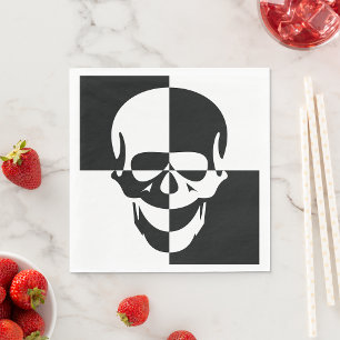 Black And White Skull Paper Napkins
