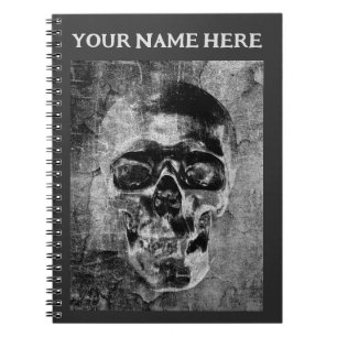 Black and white skull. Personalised Notebook