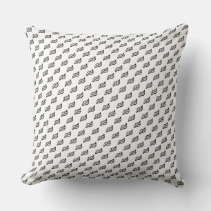 Black and white small leaves cushion
