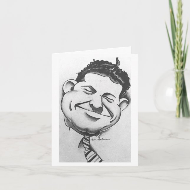 Black and white, Smiling Man card, blank interior  Card (Front)