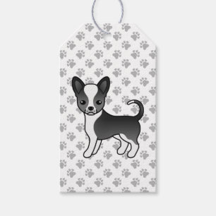 Black And White Smooth Coat Chihuahua Dog & Paws Gift Tags