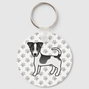 Black And White Smooth Coat Jack Russell Terrier Key Ring