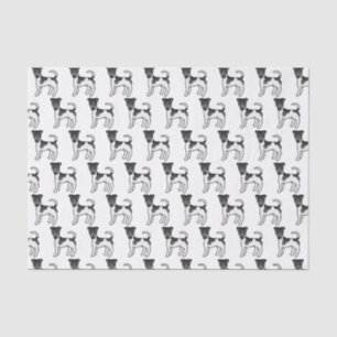 Black And White Smooth Fox Terrier Cartoon Dogs Tissue Paper