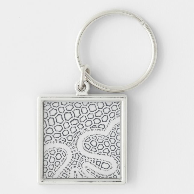 Black and White Snake Scale Key Ring (Front)