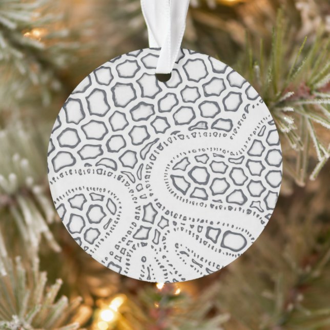 Black and White Snake Scale Ornament (Tree)