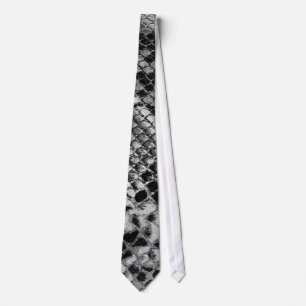 Black and White Snake Skin - Animal Print Tie