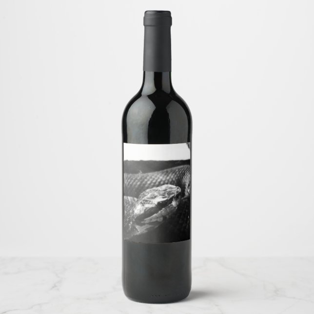 Black and white snake wine label (Front)