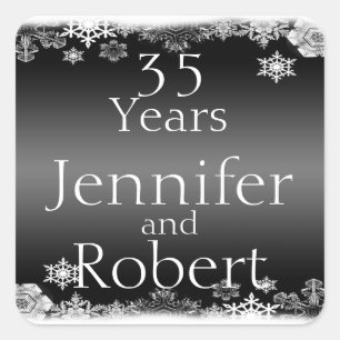 Black and White Snowflake Envelope Seal
