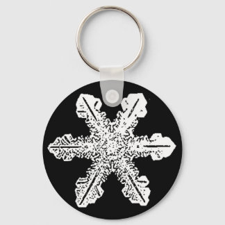 Black and White Snowflake Keychain