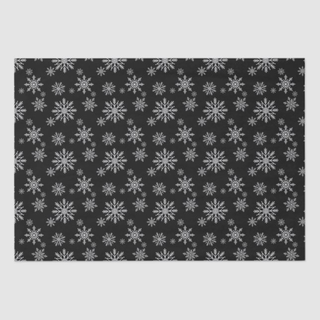 Black and White Snowflake Tissue Paper (Front)