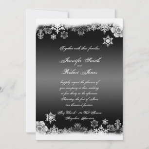 Black and White Snowflake Wedding Invitation