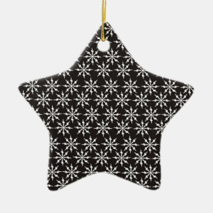 Black and White Snowflakes Ceramic Tree Decoration