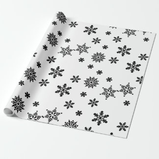 Black and White Snowflakes Gift Wrapping Paper