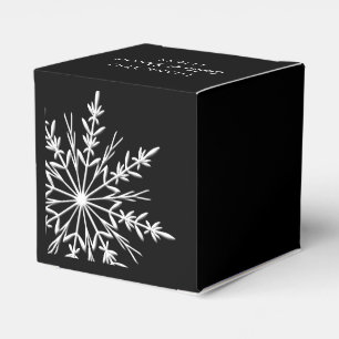Black and White Snowflakes Winter Wedding Favour Box