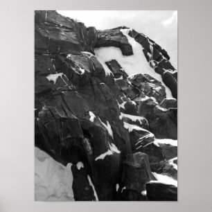 Black And White Snowy Mountain Poster