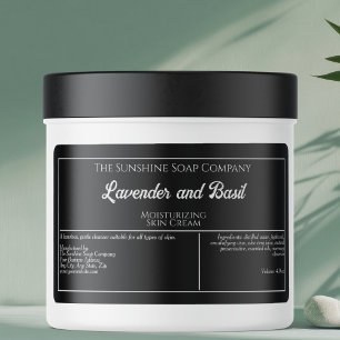 Black and white soap cosmetics jar label