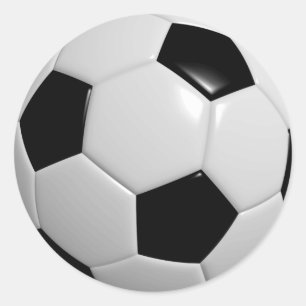 Black and White Soccer Ball Classic Round Sticker