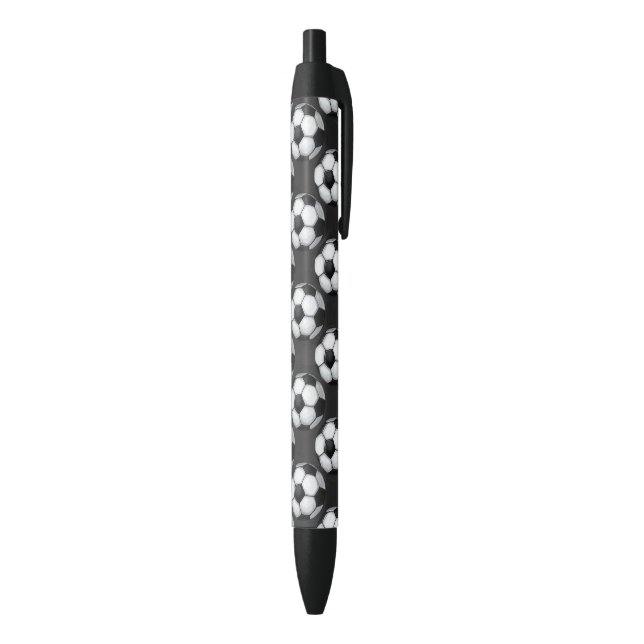 Black and White Soccer Ball Pattern Black Ink Pen (Bottom (Vertical))