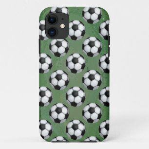 Black and White Soccer Ball Pattern iPhone 11 Case
