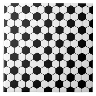 Black and white Soccer ball pattern Ceramic Tile