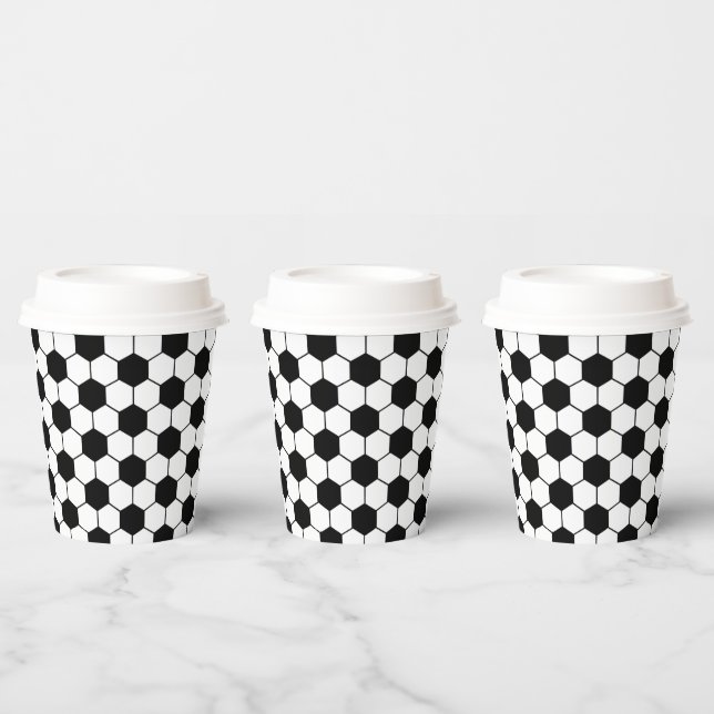 Black and white Soccer ball pattern Paper Cups (Multi)