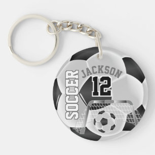 Black and White Soccer ⚽ Ball  Sport Keychain