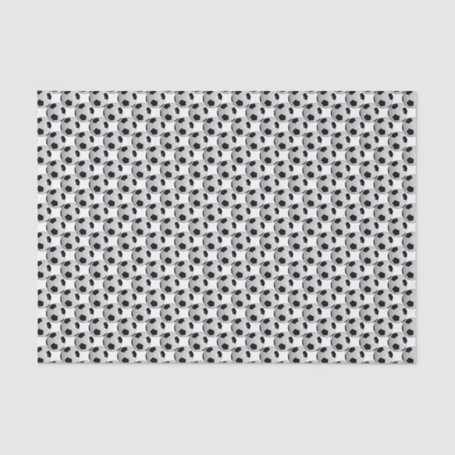 Black and White Soccer Ball Tissue Paper (Front)