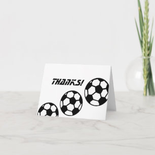 Black and White Soccer Balls Thank You Card