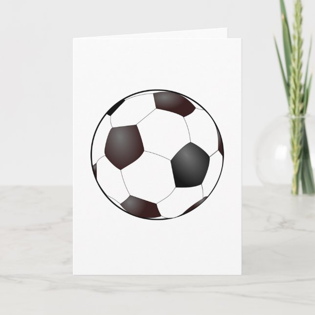 Black And White Soccer Football Ball Greeting Card (Front)