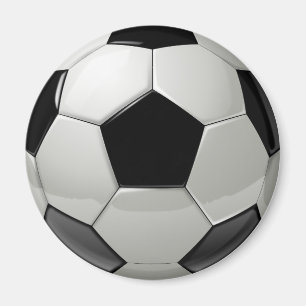 Black and White Soccer Magnet
