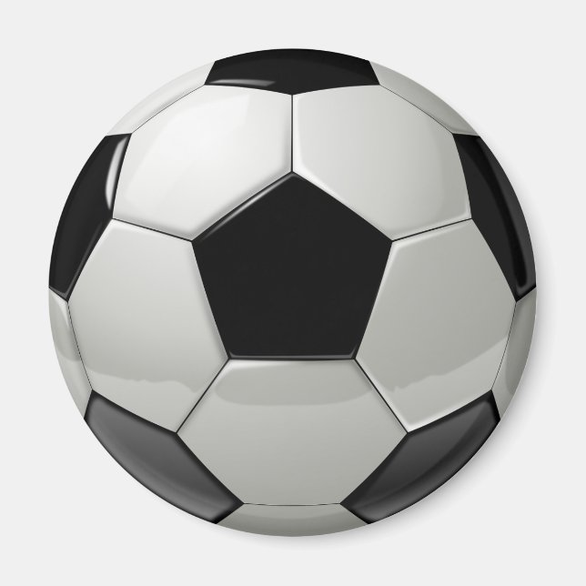 Black and White Soccer Magnet (Front)